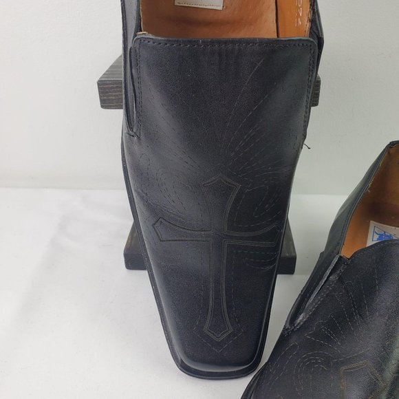 Danesi Collections Men's Black Leather Crucifix Loafers Sz 10.5 MUST SEE! - Picture 3 of 12